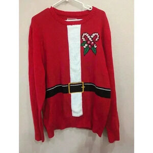 Santa suit Christmas sweater by Hybrid Holiday Sweater size XL Unisex